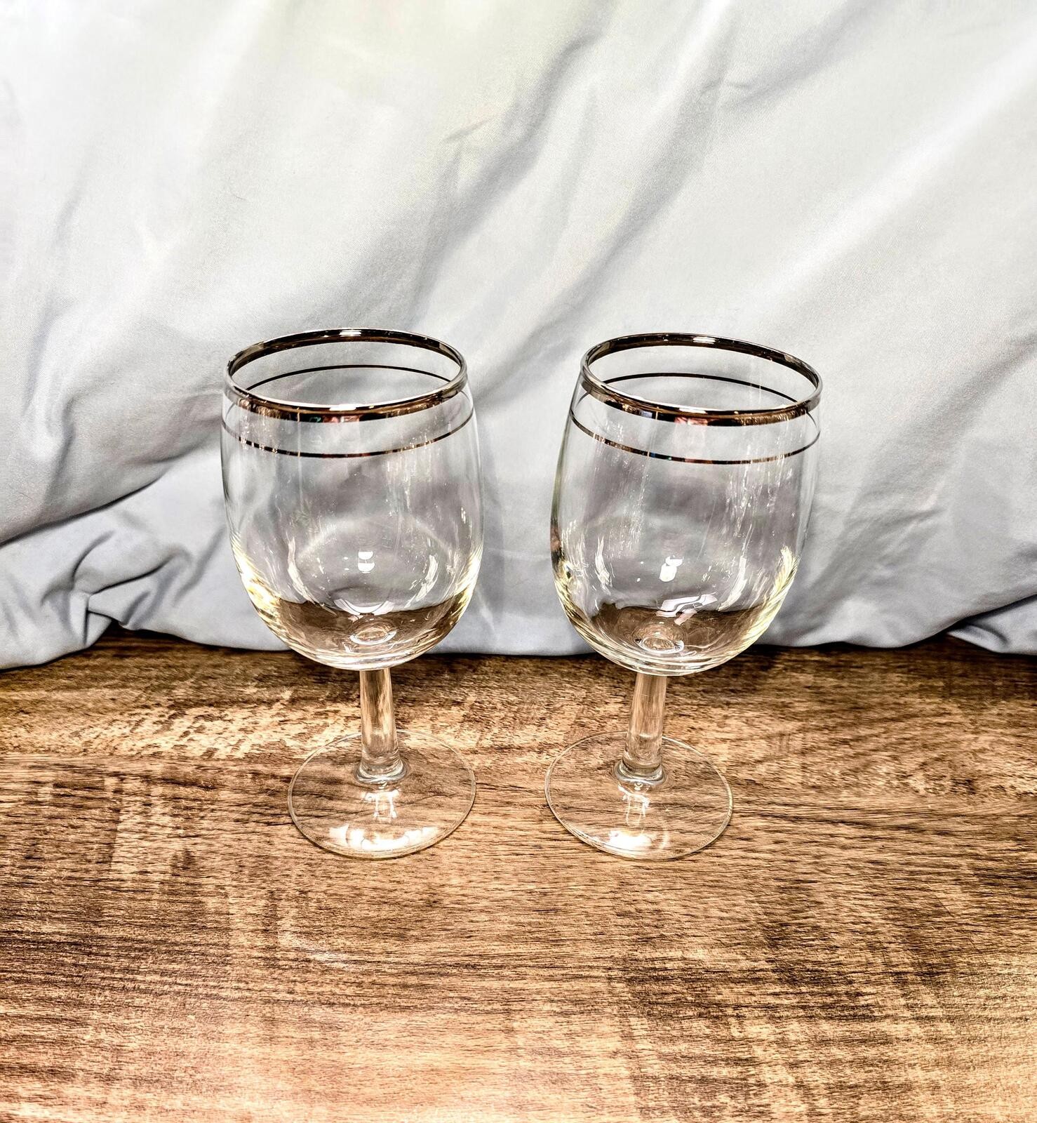 Set of Antique/Vintage Young Love Water/Wine Glasses by Javit (6 1/2\ Set of Antique/Vintage Young Love Water/Wine Glasses by Javit (6 1/2\