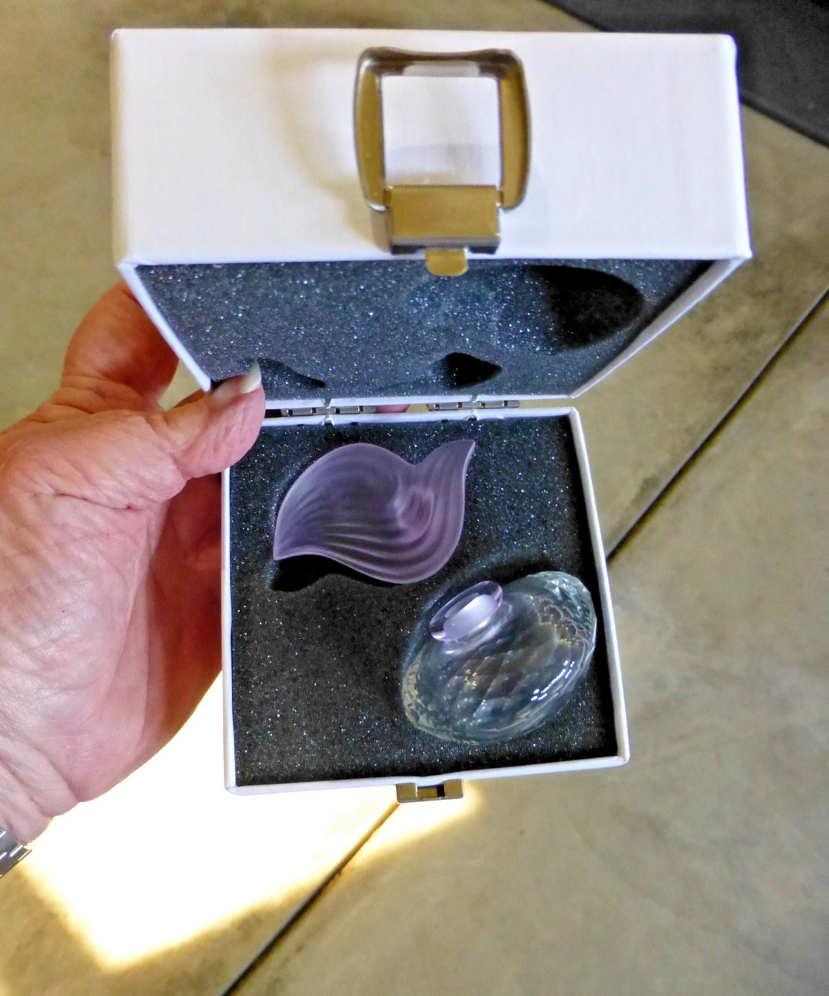 Lovely SWAROVSKI Faceted Silver Crystal Rose Flacon Perfume Bottle MIB