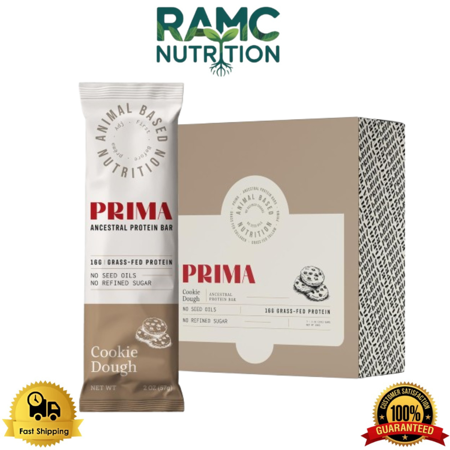 Prima Ancestral Protein Bar, Clean Grass Fed Protein Bar with Whey, Pack of 2