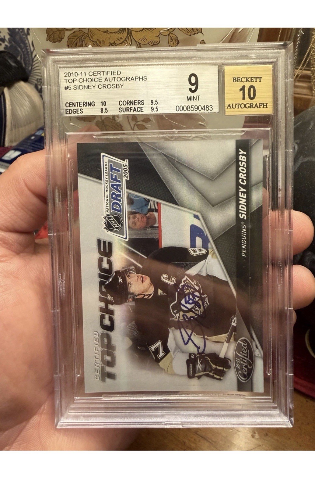 Sidney Crosby 2010-11 Panini Certified Top Choice Auto /10 BGS 9 Auto 10 SSP Sidney Crosby 2010-11 Panini Certified Top Choice Auto /10 BGS 9 Auto 10 SSP