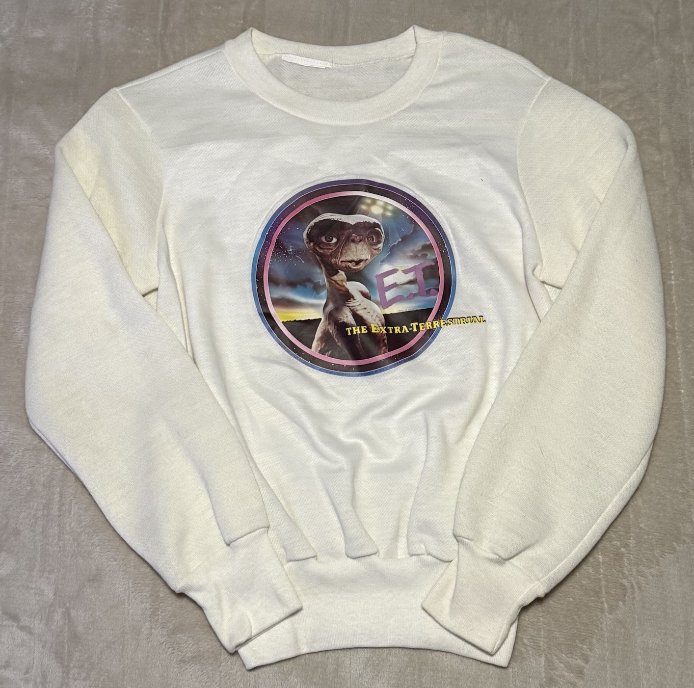 Vintage 1982 E.T. Sweatshirt XS Photo-Lith Graphic Universal Studios