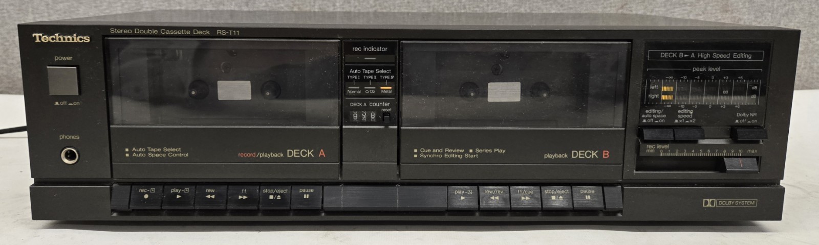 Vintage Technics RS-T911 Stereo Double Cassette Deck Tested Japan Vintage Technics RS-T911 Stereo Double Cassette Deck Tested Japan