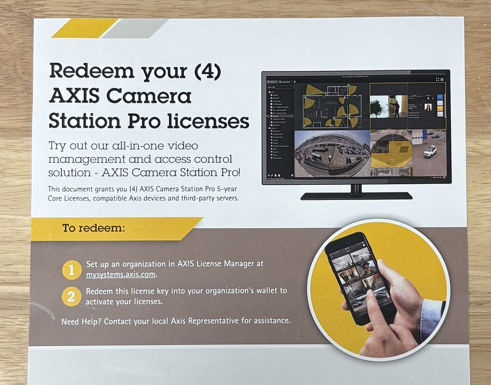 (4) AXIS Camera Station Pro 5-Year Core Licenses
