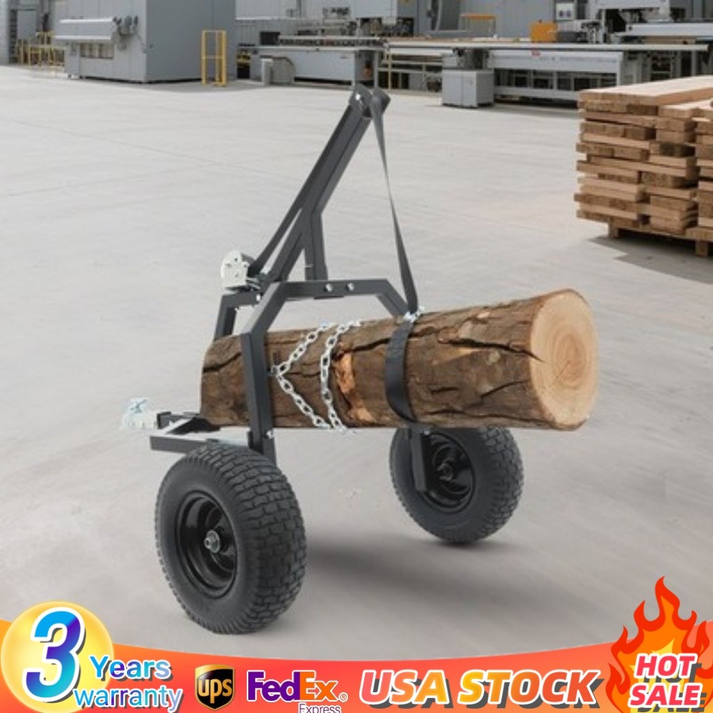 2 Wheel ATV Log Skidding Arch 1600lbs Log Holder for Wood Transport Black 24in