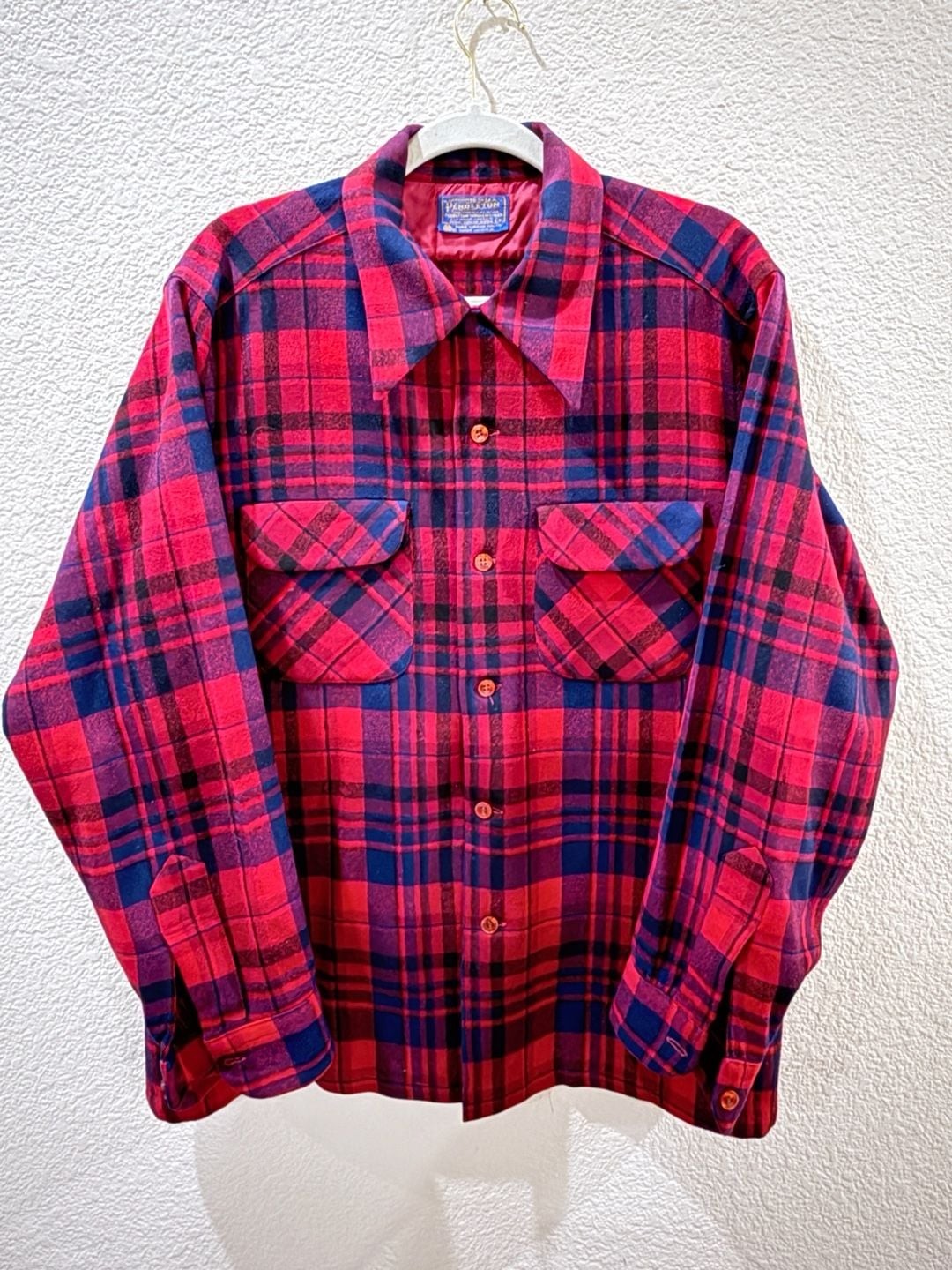 True Vintage Pendleton Wool Plaid Flannel Shirt Size Large
