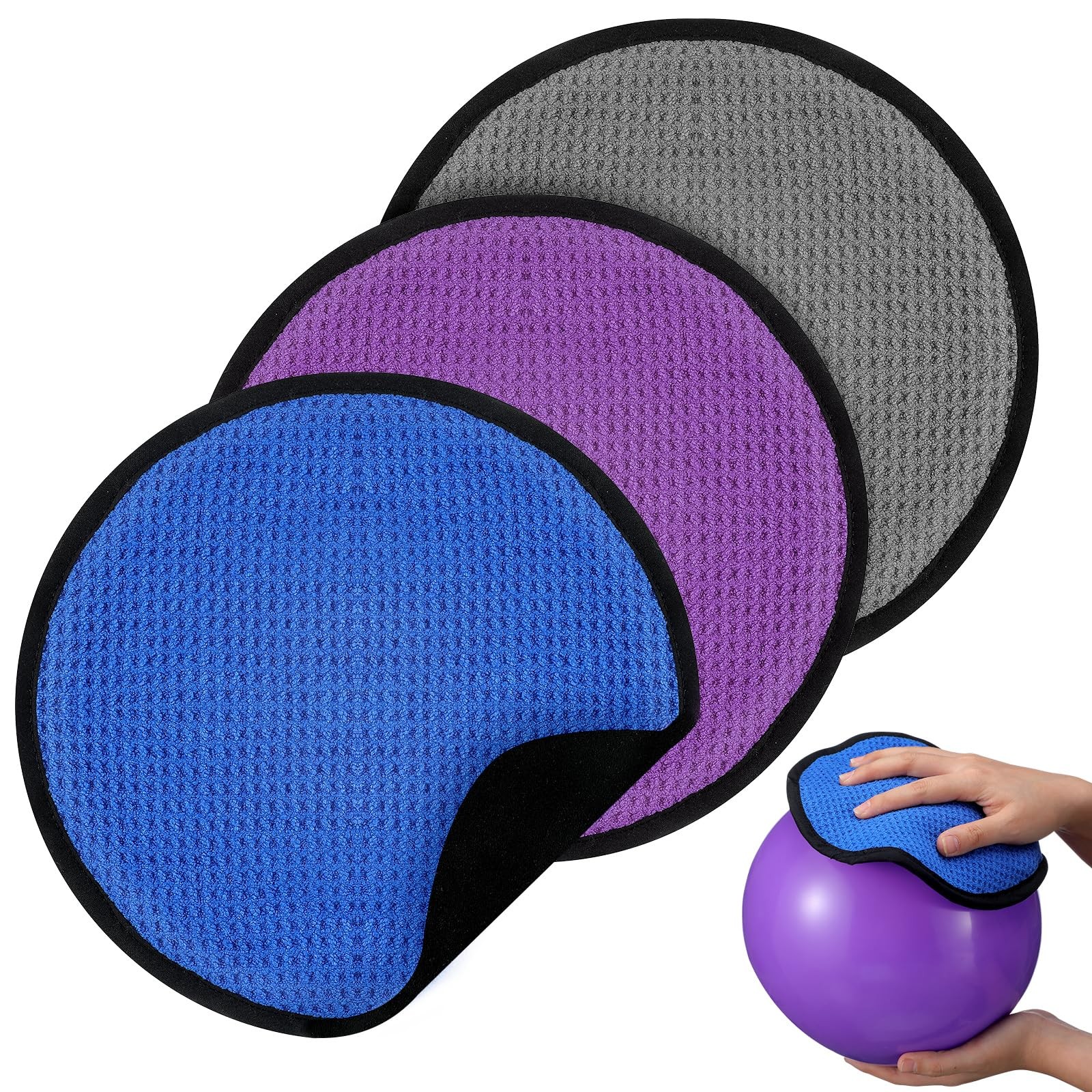 HunnmingRe 3 Pcs Bowling Shammy Towel Microfiber Suede, Blue, Purple, Gray