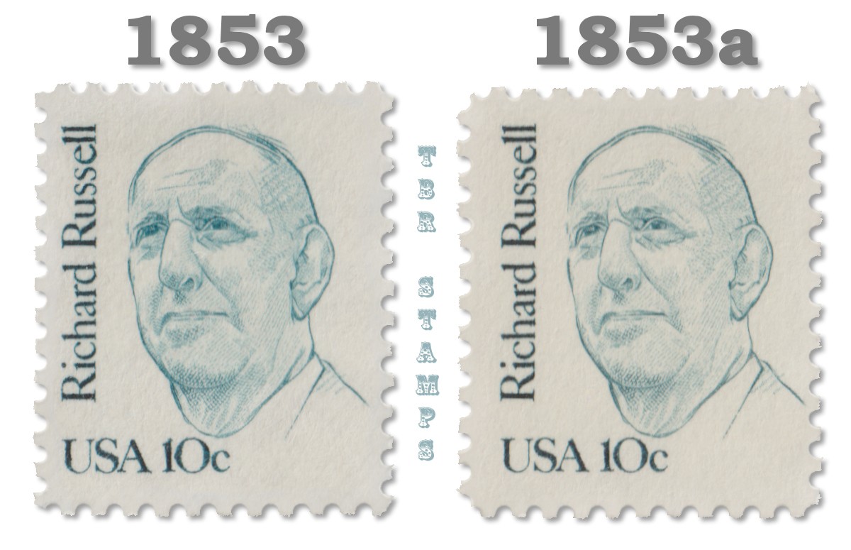 1853 1853a Richard Russell Tagging Variety Set of 2 Great Americans MNH -Buy Now