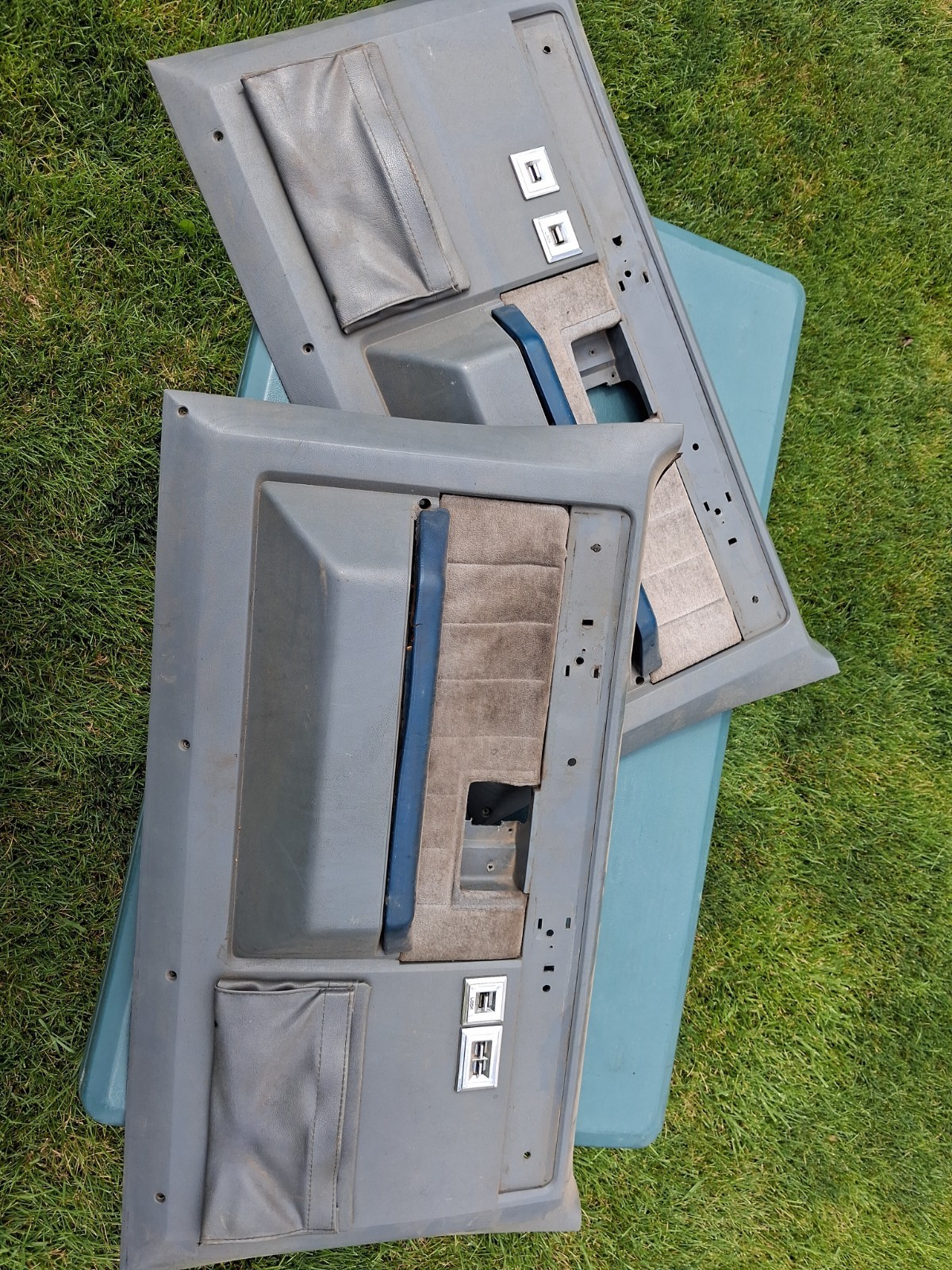 OEM Chevy GMC Squarebody Power Door Panels Gray Pair  1981-1987