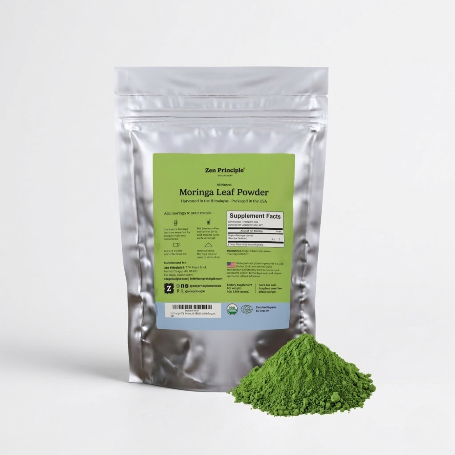1 lb. Premium Organic Moringa Oleifera Leaf Powder