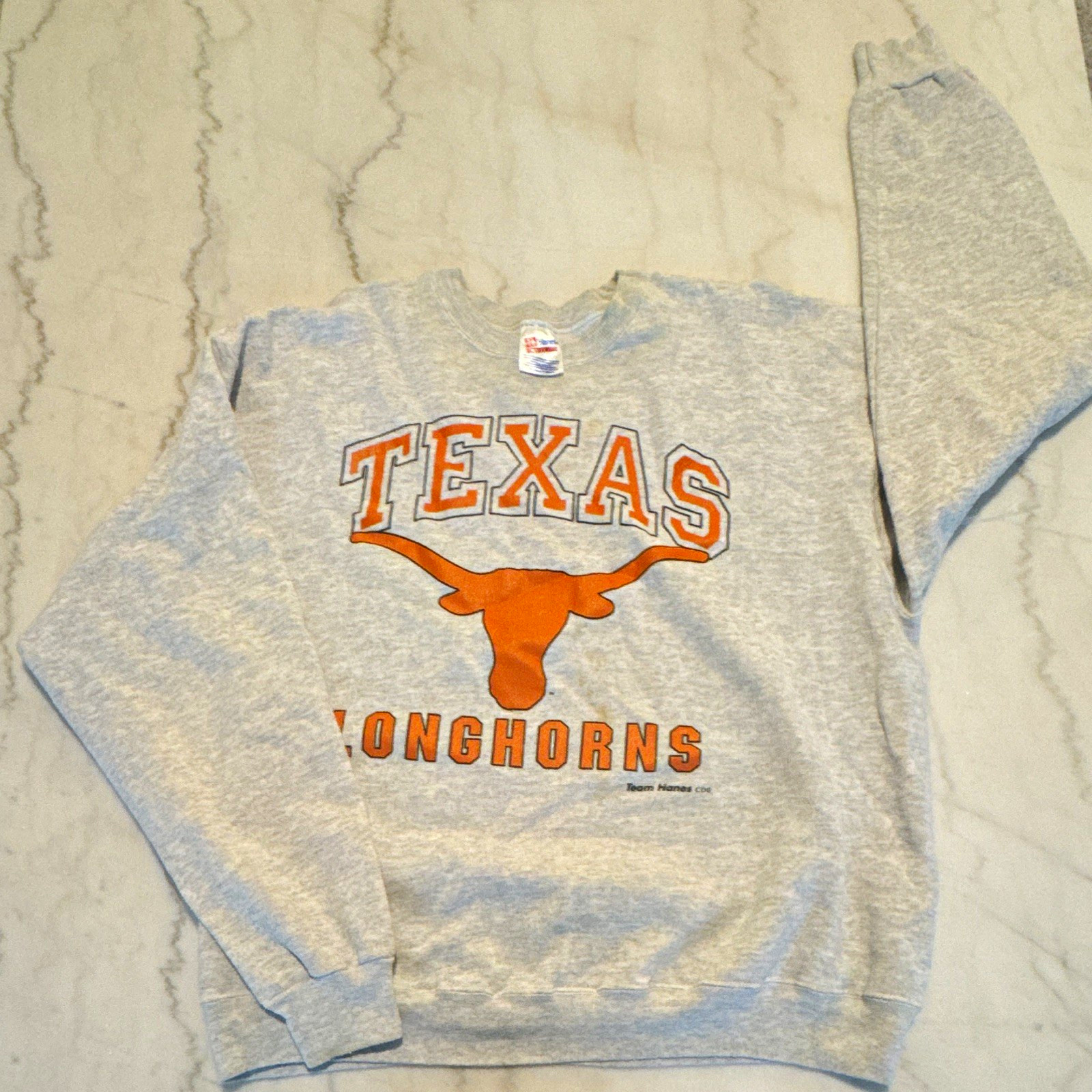 Vintage Hanes Texas Longhorns Gray Crewneck Sweatshirt XXL NCAA Orange/White 254