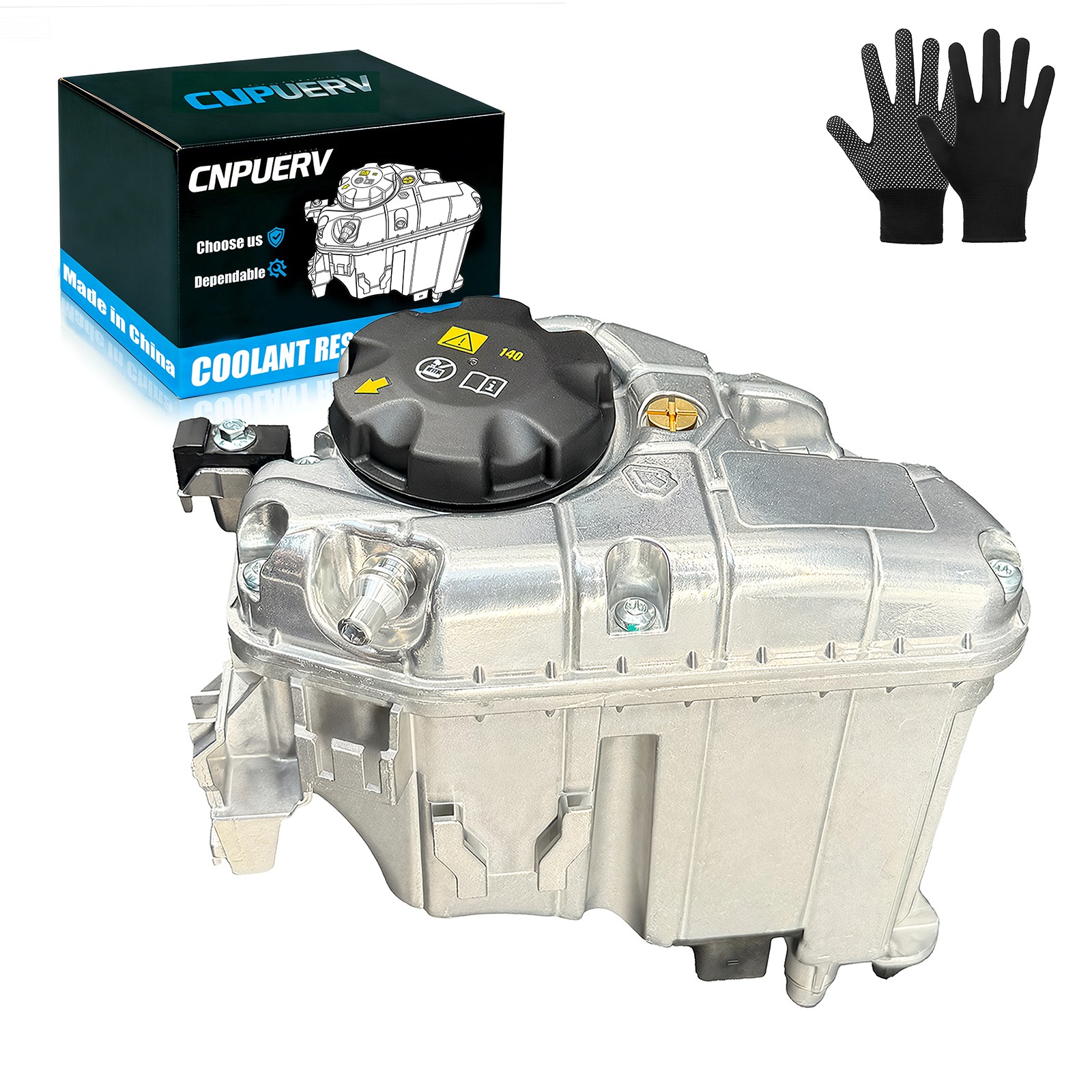 CNPUERV Aluminum Coolant Reservoir Expansion Tank for BMW 530e 530i 540i740i740e