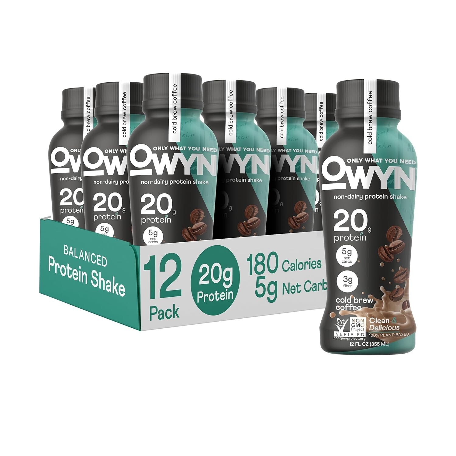 OWYN Only What You Need Vegan Plant-Based Protein Shake, Cold Brew Coffee, 12 PK OWYN Only What You Need Vegan Plant-Based Protein Shake, Cold Brew Coffee, 12 PK