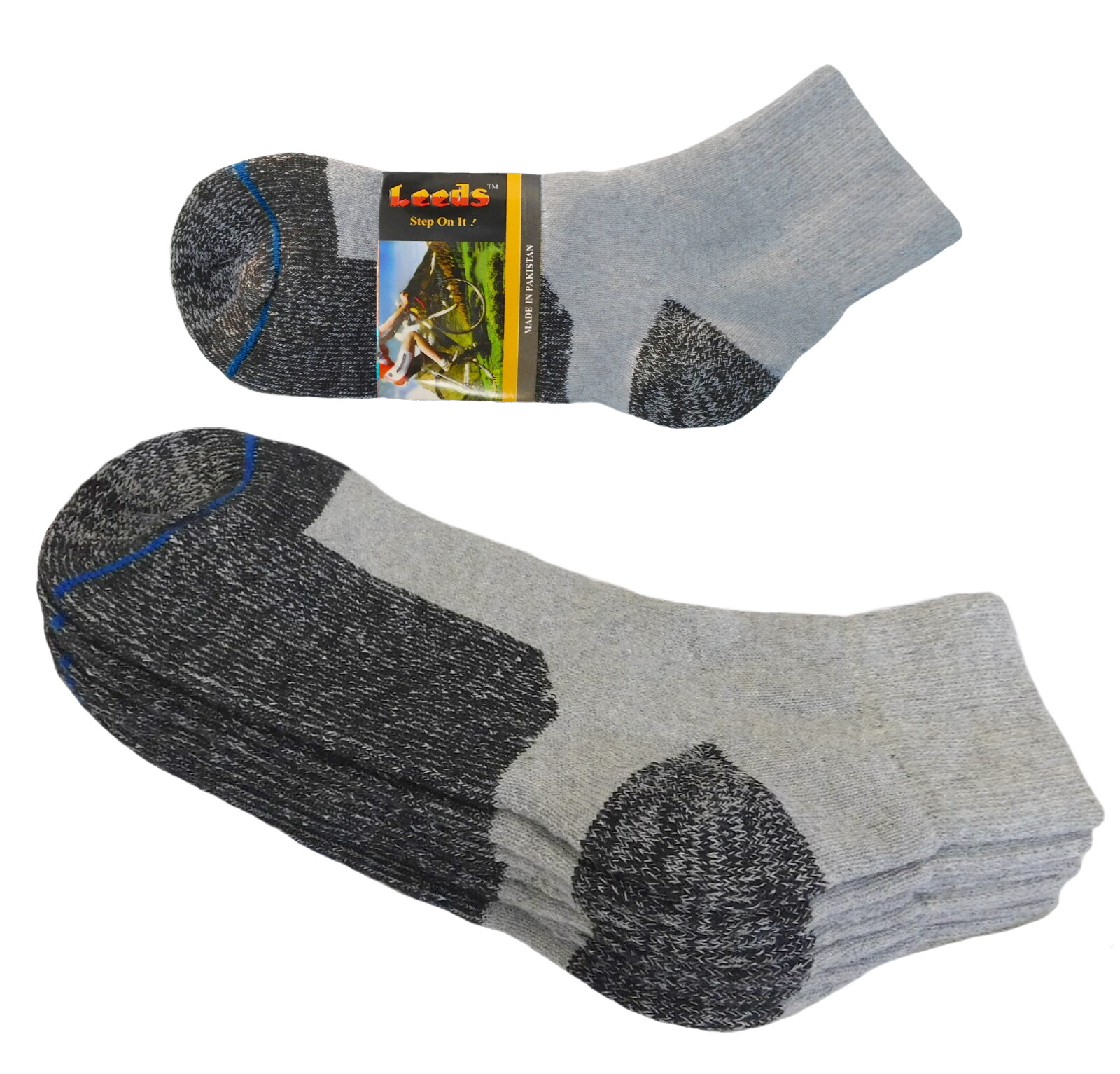 4-8-12 ANKLE socks REINFORCED Gray COTTON SOCKS FULL CUSHION SIZE 9-11