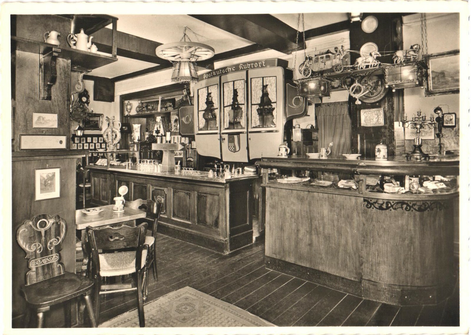 Duisburg Germany Postkutsche Restaurant Interior RPPC Real Photo Postcard 1958 Duisburg Germany Postkutsche Restaurant Interior RPPC Real Photo Postcard 1958