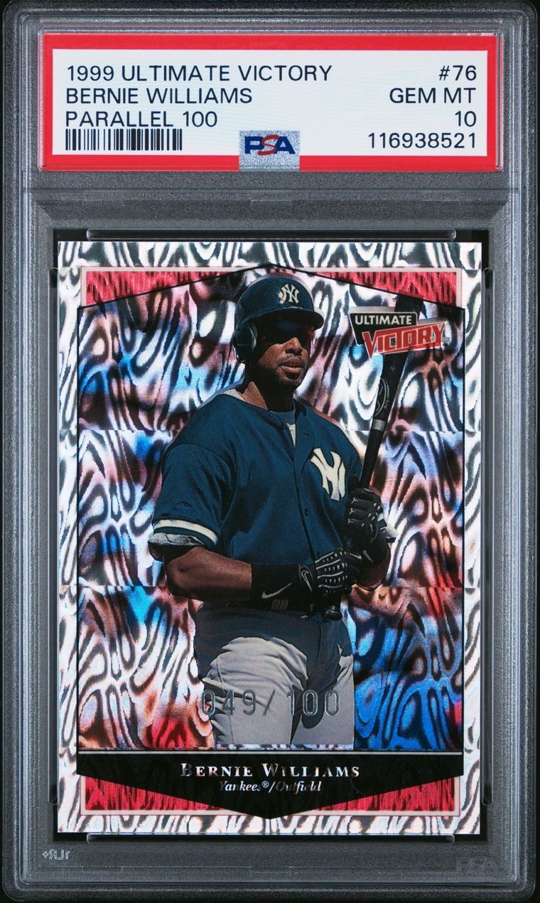 1999 Ultimate Victory Parallel /100 Bernie Williams #76 PSA 10 POP 1 1999 Ultimate Victory Parallel /100 Bernie Williams #76 PSA 10 POP 1
