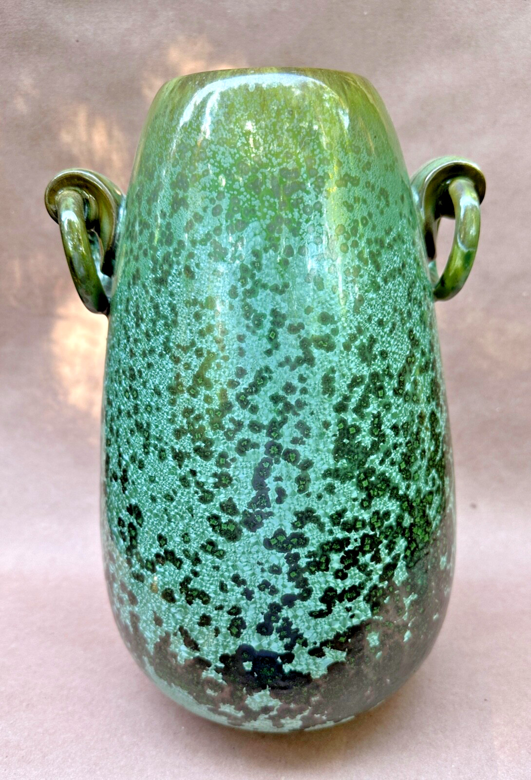 Large Fulper Frog Skin Crystaline Art Pottery Vase Large Fulper Frog Skin Crystaline Art Pottery Vase