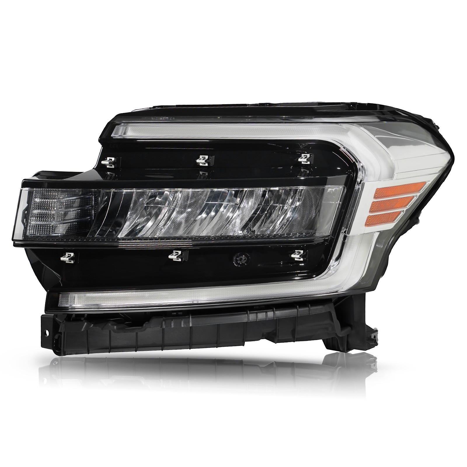 Chrome Full LED Headlight L+R Side with DRL Bulb for 2022-2024 Ford Expedition