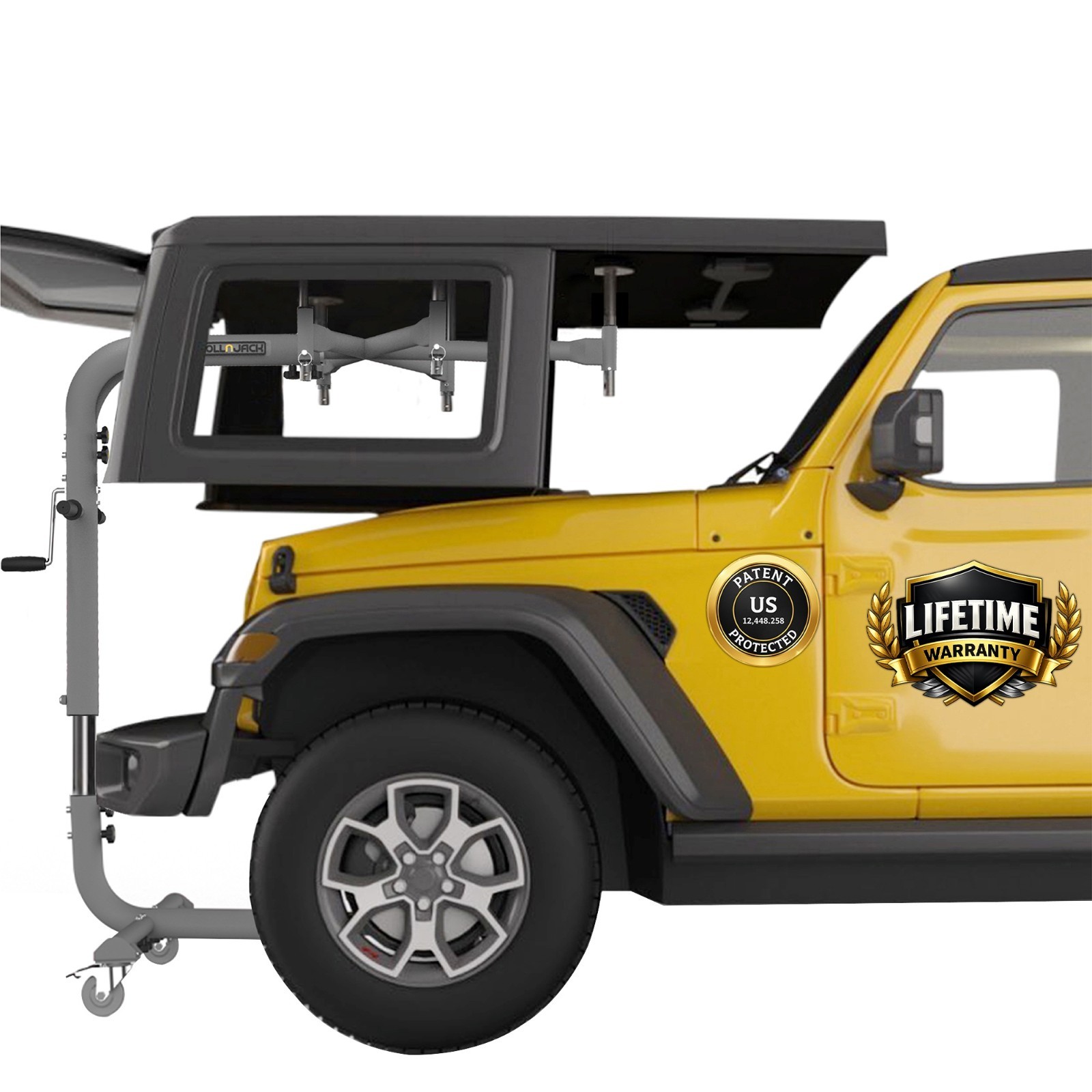 Jeep Hardtop Removal Lift. Official RollnJack Return Units (Unopened) Jeep Hardtop Removal Lift. Official RollnJack Return Units (Unopened)