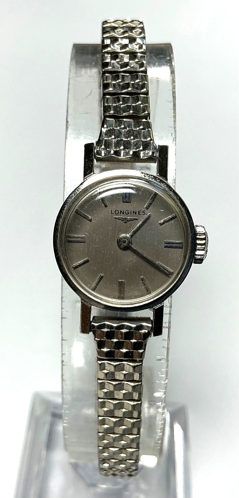 Longines Vintage 1960’s Watch Swiss Silver Original Band Manual Wind Works Well