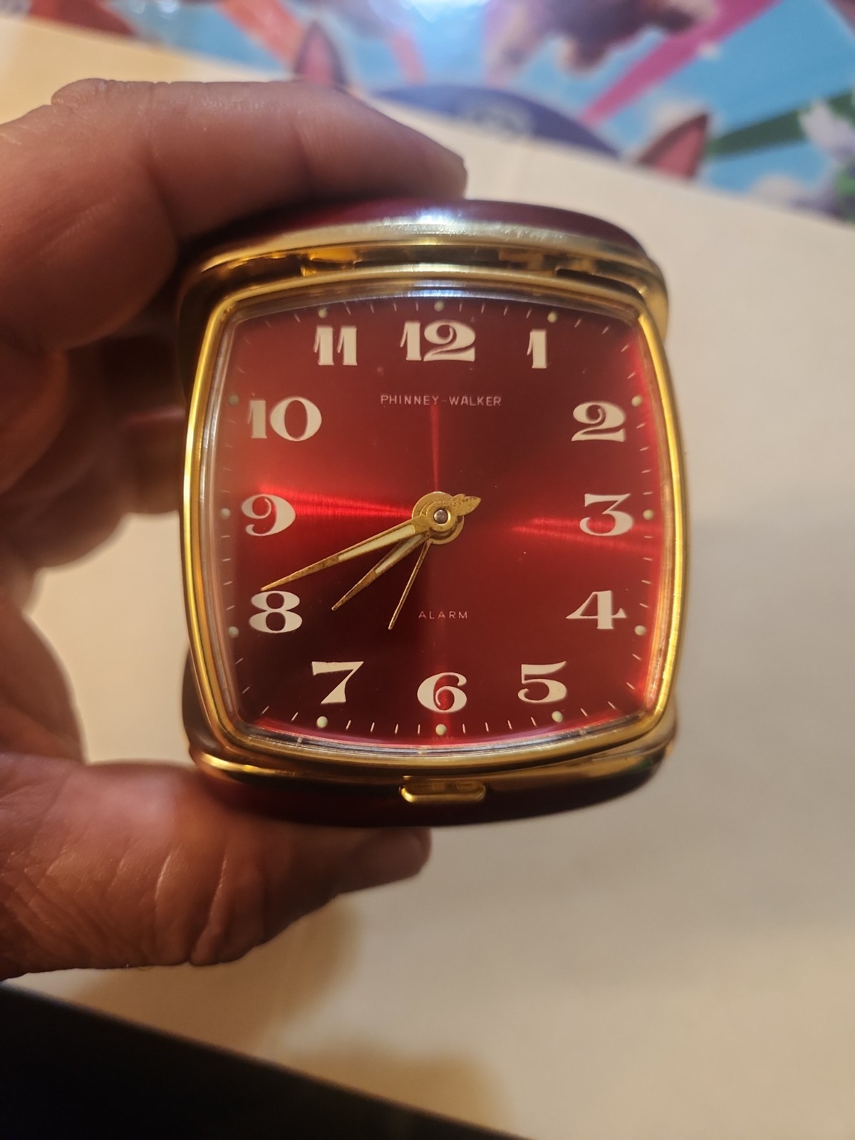 Vintage Phinney-Walker Travel Alarm Clock RUBY RED Case - Works AWESOME Vintage Phinney-Walker Travel Alarm Clock RUBY RED Case - Works AWESOME