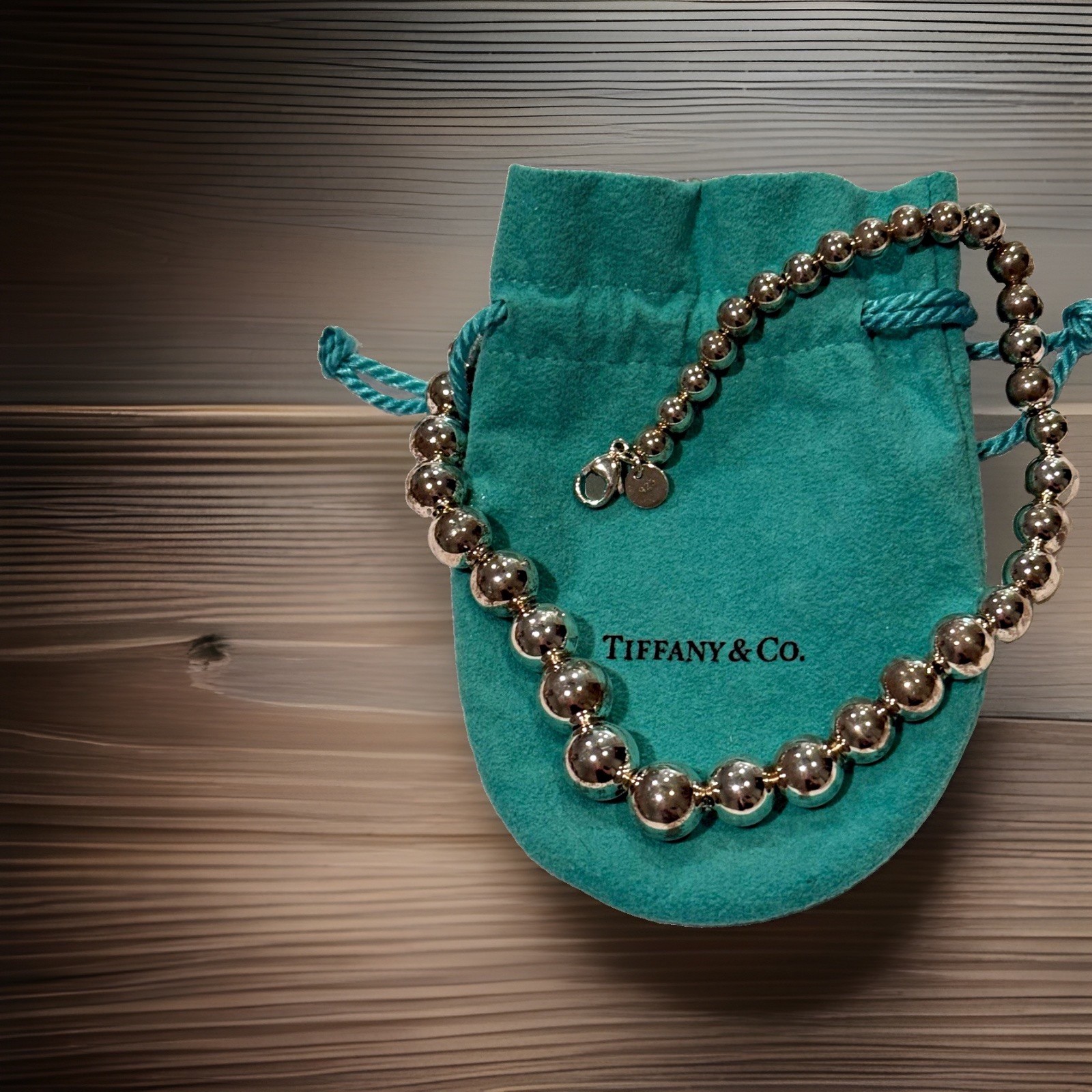Vintage Tiffany & Co. 925 Sterling Silver Graduated Beaded Ball 16 in. Necklace