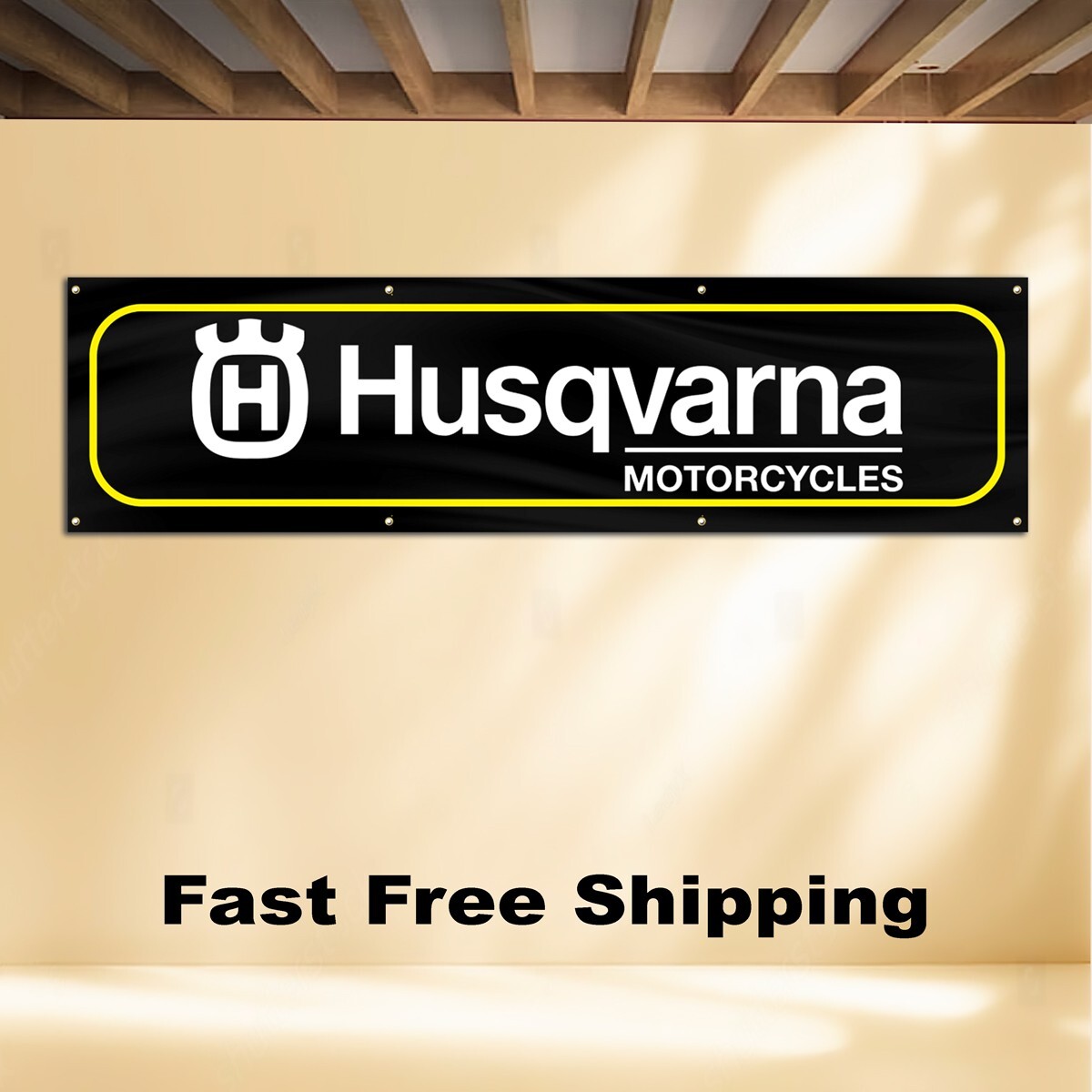 HUSQVARNA MOTORCYCLES 2\'X8\' BANNER FLAG HUSQVARNA MOTORCYCLES 2\'X8\' BANNER FLAG