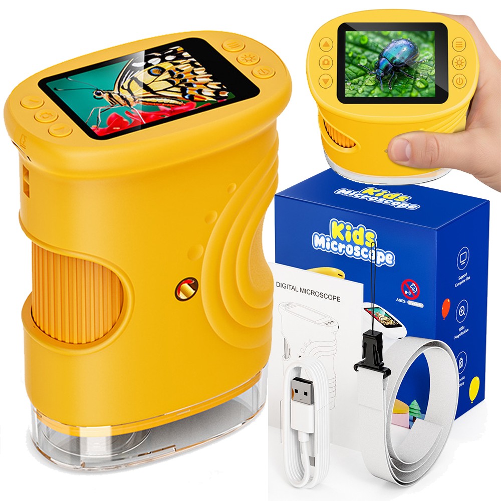 4K 1000X Digital Microscope for Kids, Handheld Mini Microscope 2.0