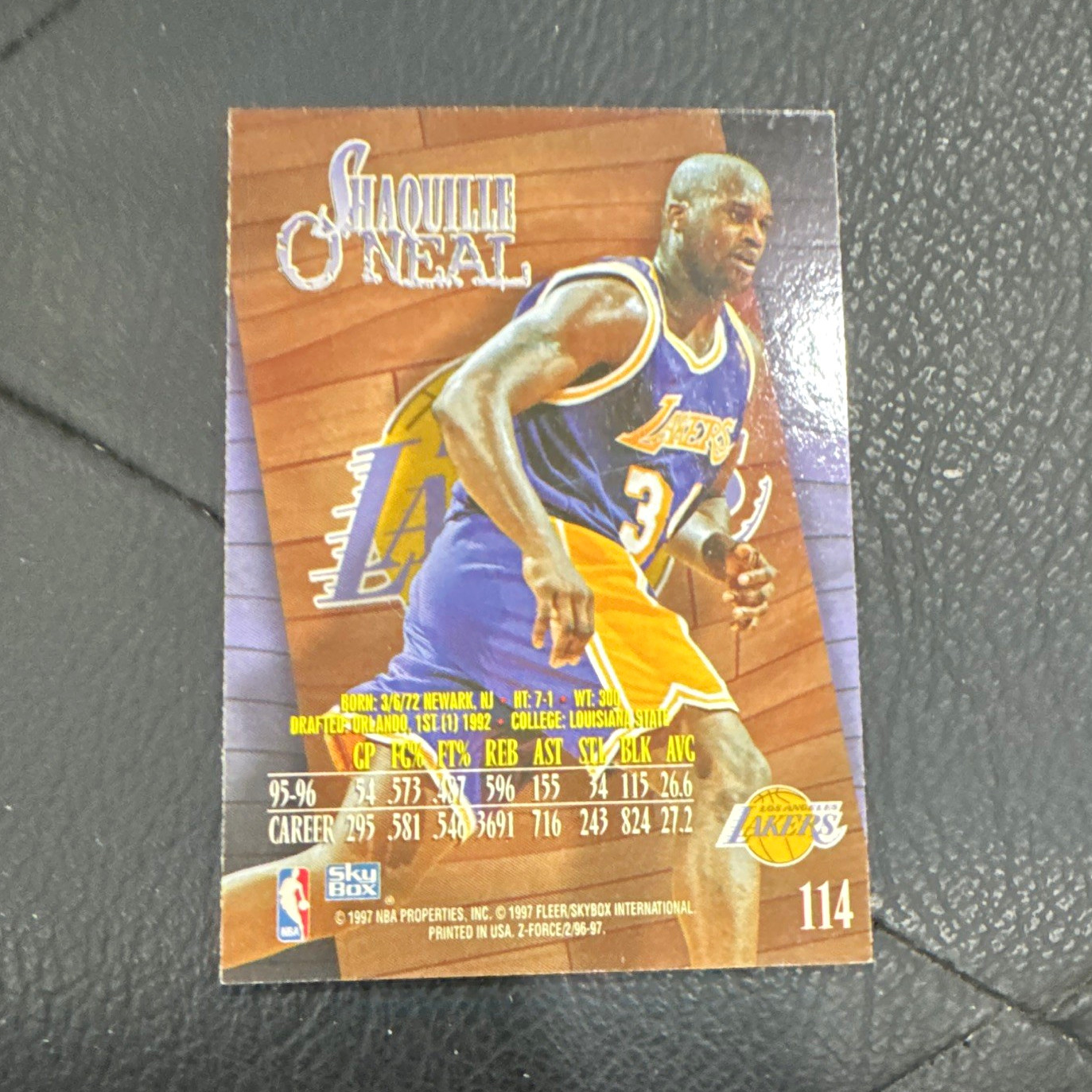 SkyBox Z-Force Shaquille O\'Neal Los Angeles Lakers #114 1996-97 Base SkyBox Z-Force Shaquille O\'Neal Los Angeles Lakers #114 1996-97 Base