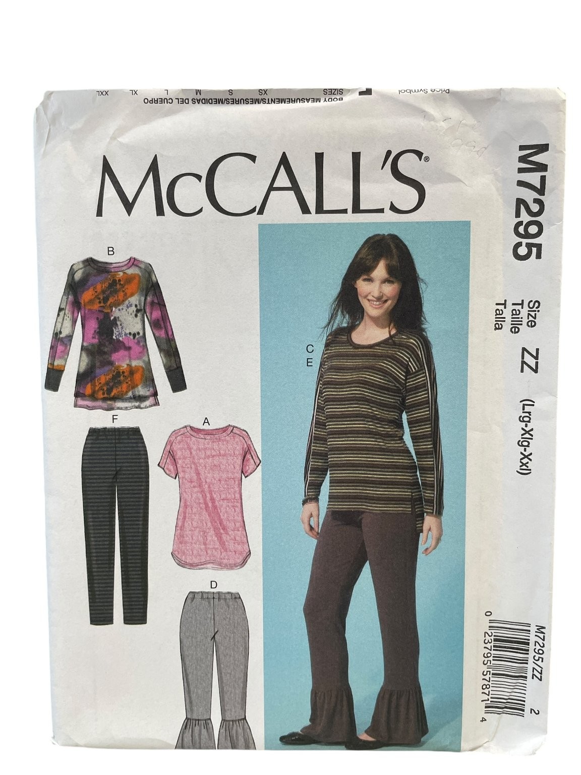 McCALL\'S M7295 Misses\' Tops Pants Sewing Pattern Size L-XXL UNCUT FF