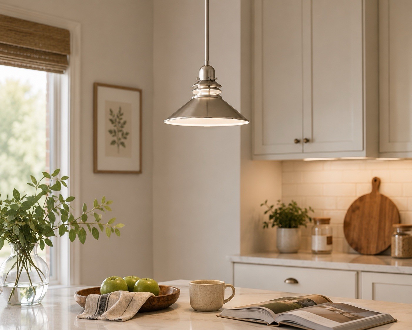 Kichler Grenoble 2714NI Mini Pendant Light Brushed Nickel New 11” Ceiling
