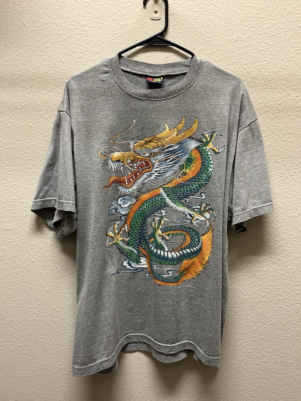 Vintage JOLIGOLF Thailand Dragon Graphic T Shirt Men’s XL Gray