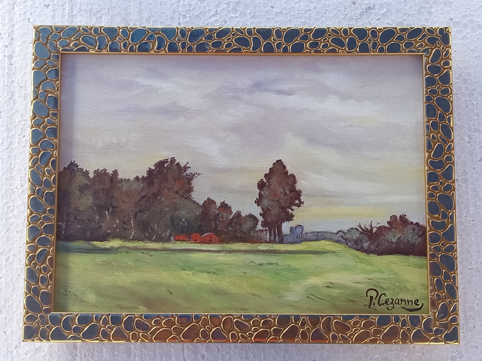 Paul Cezanne, Painting Oil On Canvas , signed stamped vintage.