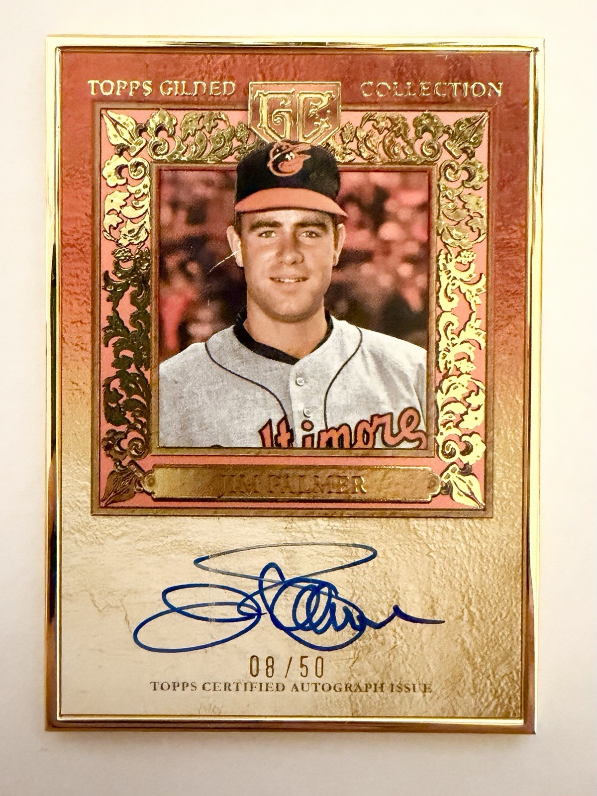 2025 Topps Gilded JIM PALMER Auto /50 Rose Gold Framed Hall Of Fame Autograph SP