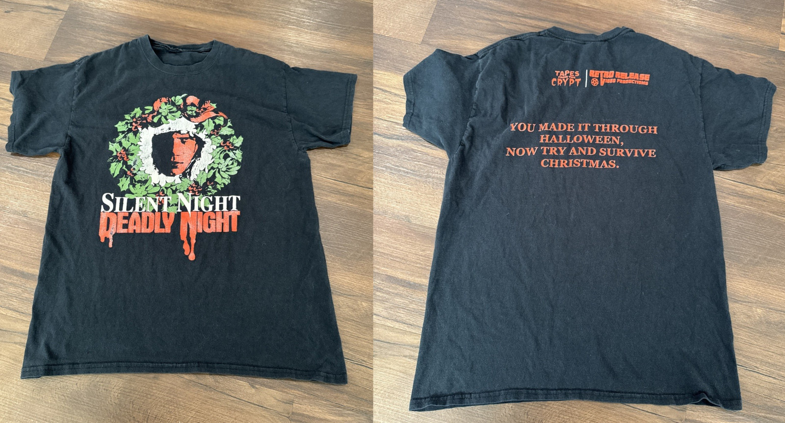 Rare vintage 80s horror movie silent night deadly night shirt RUN007