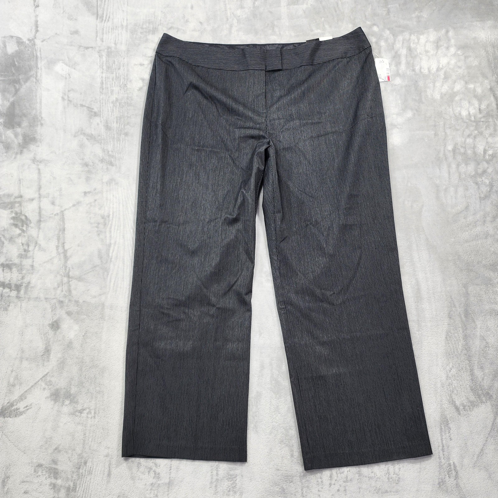 NEW Vintage Studio 1940 Pants Womens 26W Black Striped Flared Leg Trouser Office