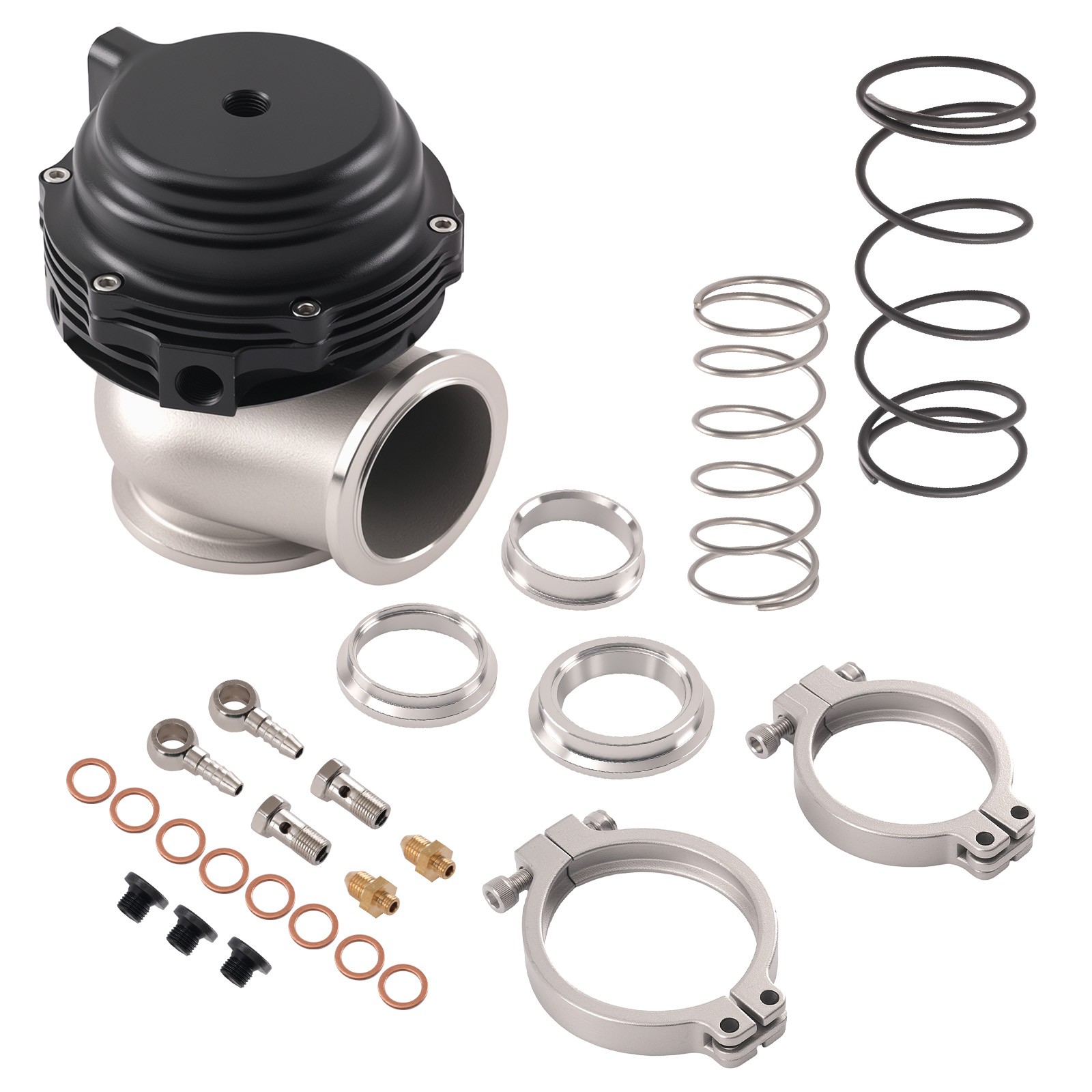 44mm External Wastegate w/ V-Band Flanges (Contains PSI Springs -7PSI/14PSI) 1PC