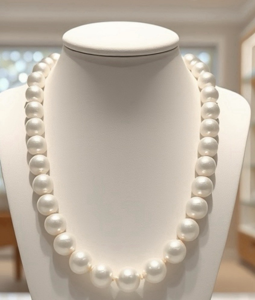 Natural 11-12mm South Sea Freshwater Pearl Beaded Necklace PRETTY 925 silver 18” Natural 11-12mm South Sea Freshwater Pearl Beaded Necklace PRETTY 925 silver 18”