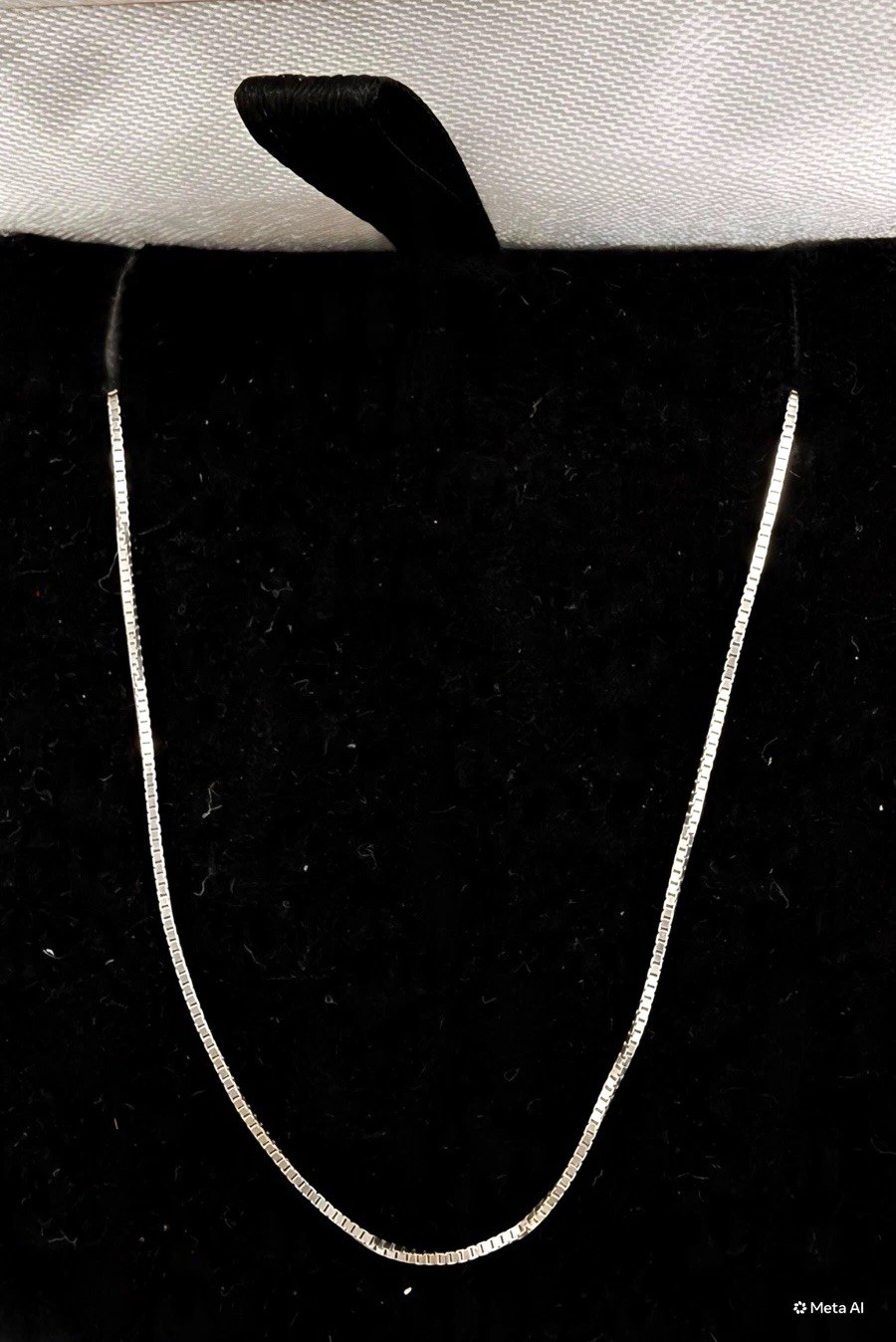 14kt white gold 1.27gm Box Chain Necklace 18in Spring Ring Signed 14kt white gold 1.27gm Box Chain Necklace 18in Spring Ring Signed