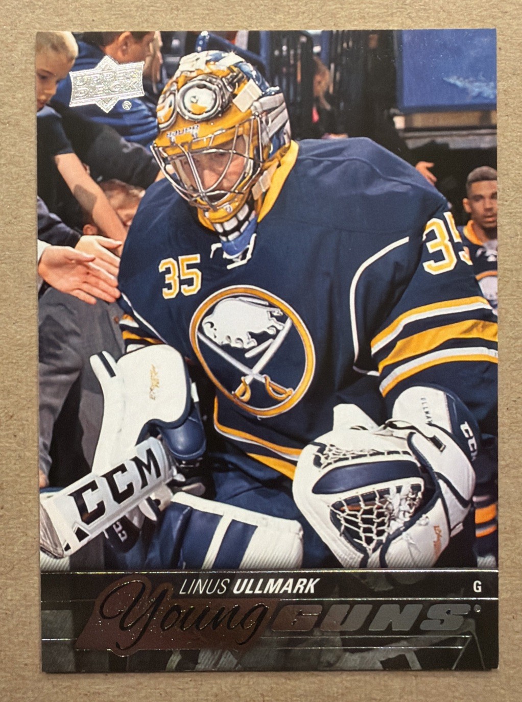 2015-16 UPPER DECK LINUS ULLMARK YOUNG GUNS #472 RC BUFFALO SABRES