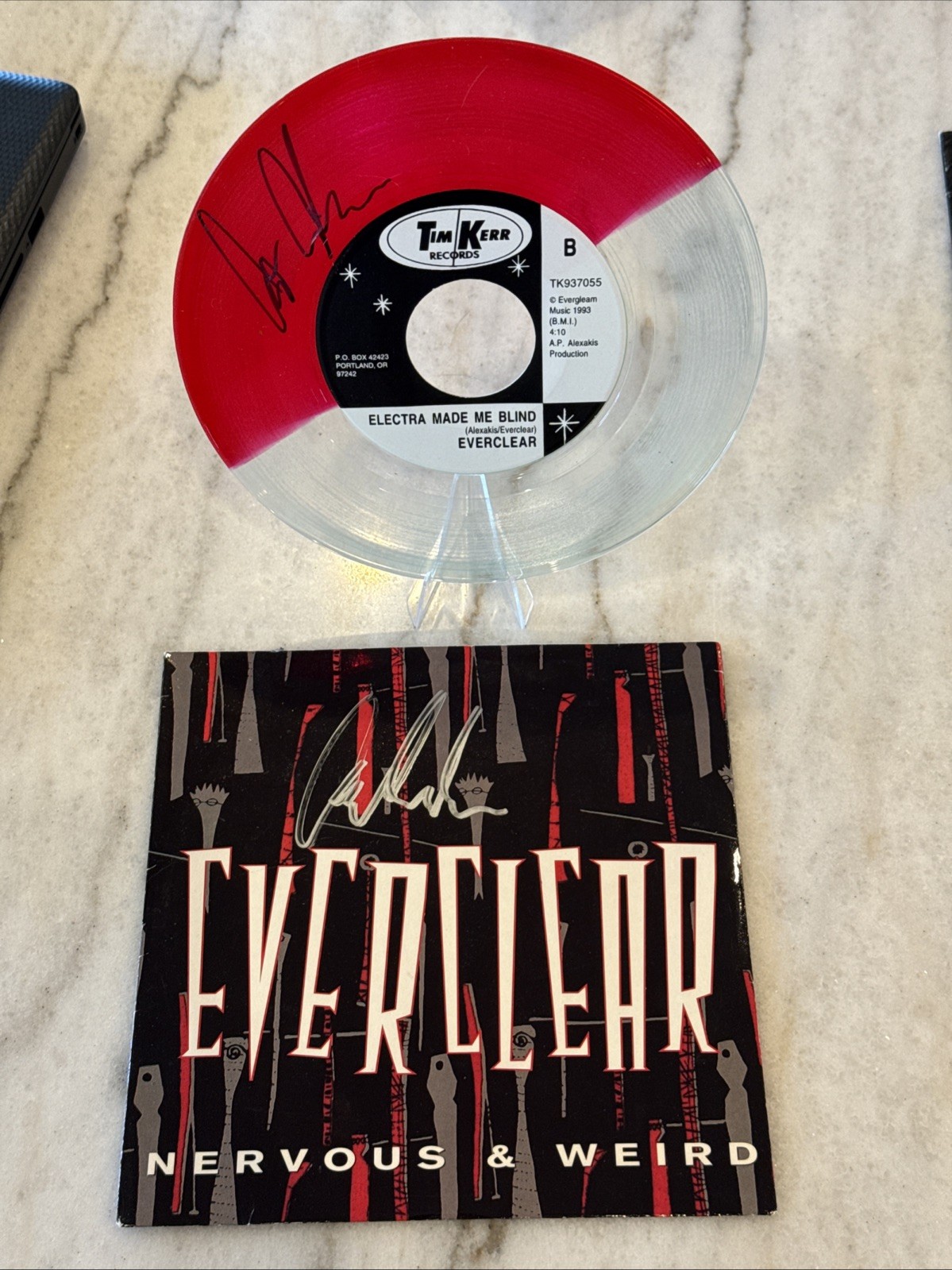 Everclear Vintage 45s Wonderful & Nervous & Weird. Art Alexakis Signed On both