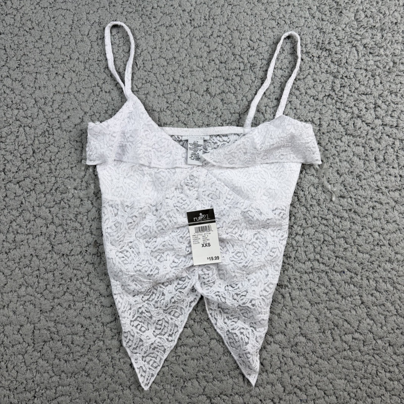 Rue 21 Babydoll Crop Top Bralette Crochet Lace Women\'s Size XXS Corset Rue 21 Babydoll Crop Top Bralette Crochet Lace Women\'s Size XXS Corset