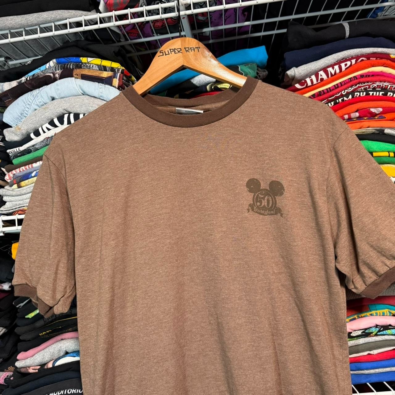 Vintage Disneyland brown Mickey Mouse 50th Anniversary ringer tee Vintage Disneyland brown Mickey Mouse 50th Anniversary ringer tee