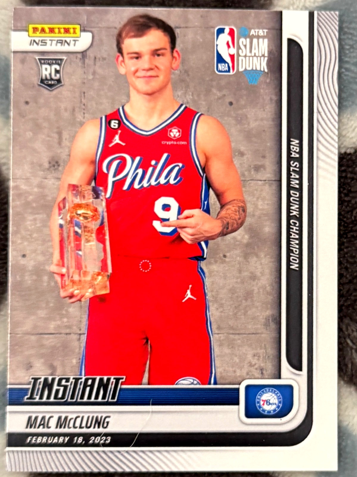 Mac McClung 2022-23 Panini Instant NBA #154 76ers Rookie Card RC Slam Dunk Champ