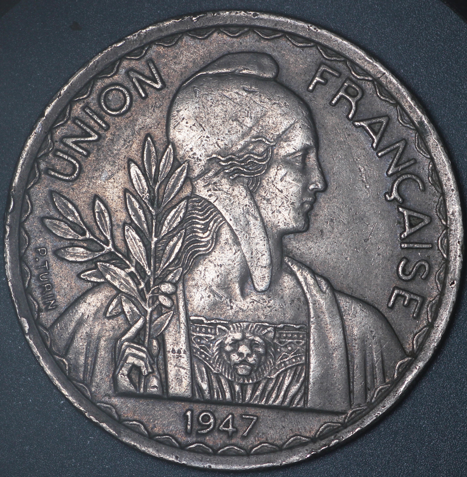 1947 FRENCH INDOCHINA - 1 Piastre / Reeded Edge / Large Impressive Coin