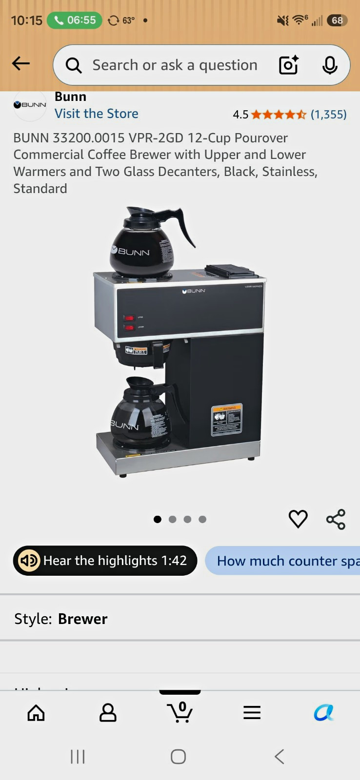 BUNN VPR-2GD 33200.0015 12-Cup Pourover Brewer, 2 Warmers, 2 Decanters BUNN VPR-2GD 33200.0015 12-Cup Pourover Brewer, 2 Warmers, 2 Decanters