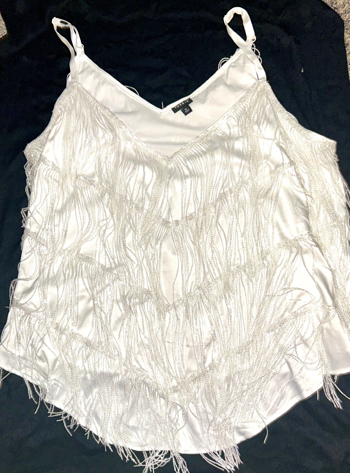 Womens Torrid  Beaded Fringe Cami White Size 5xL
