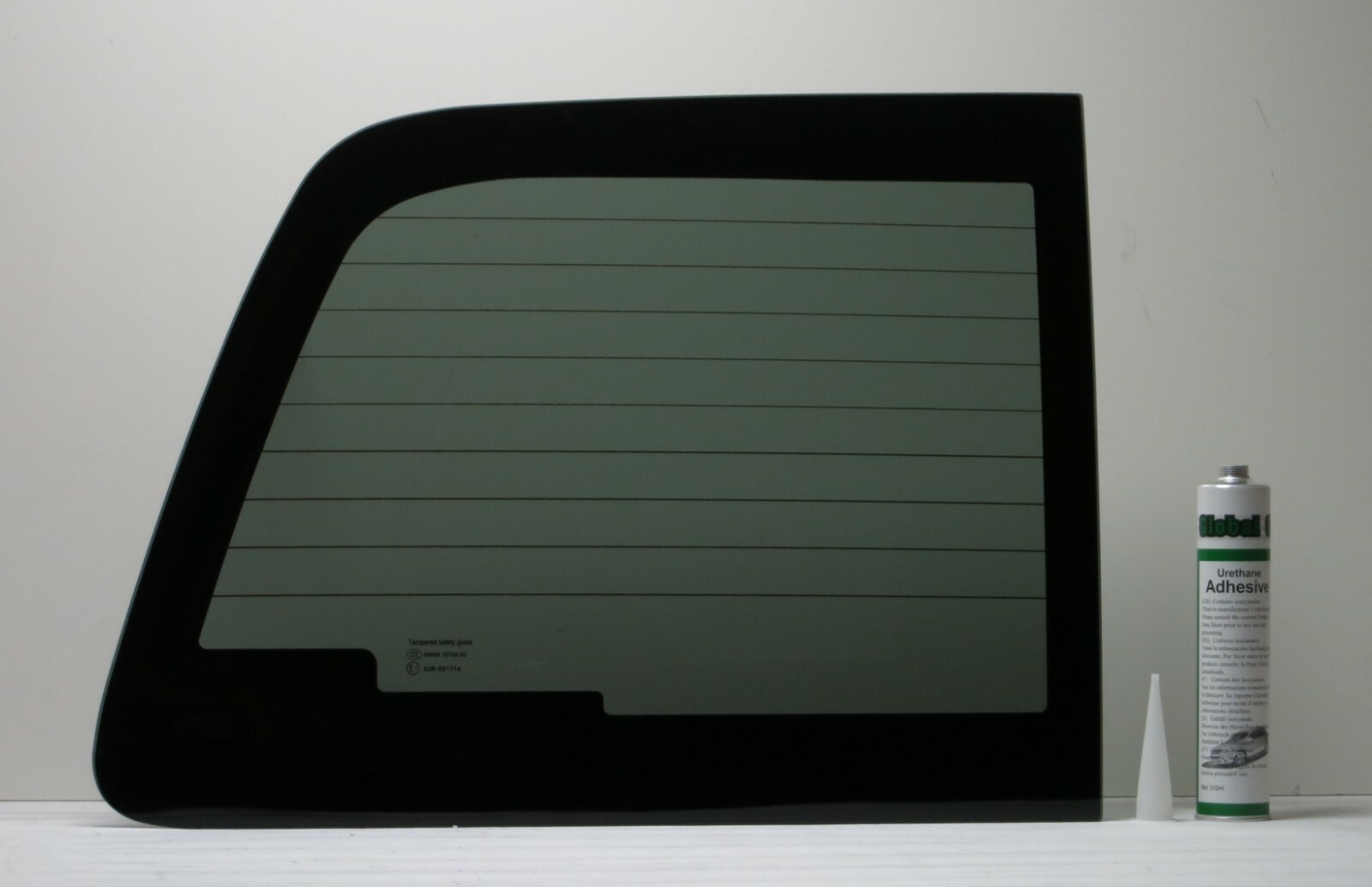 Fits 11-16 Ford F250 Left Panel Side Glass for the Power Heated Slider + 1 Glue