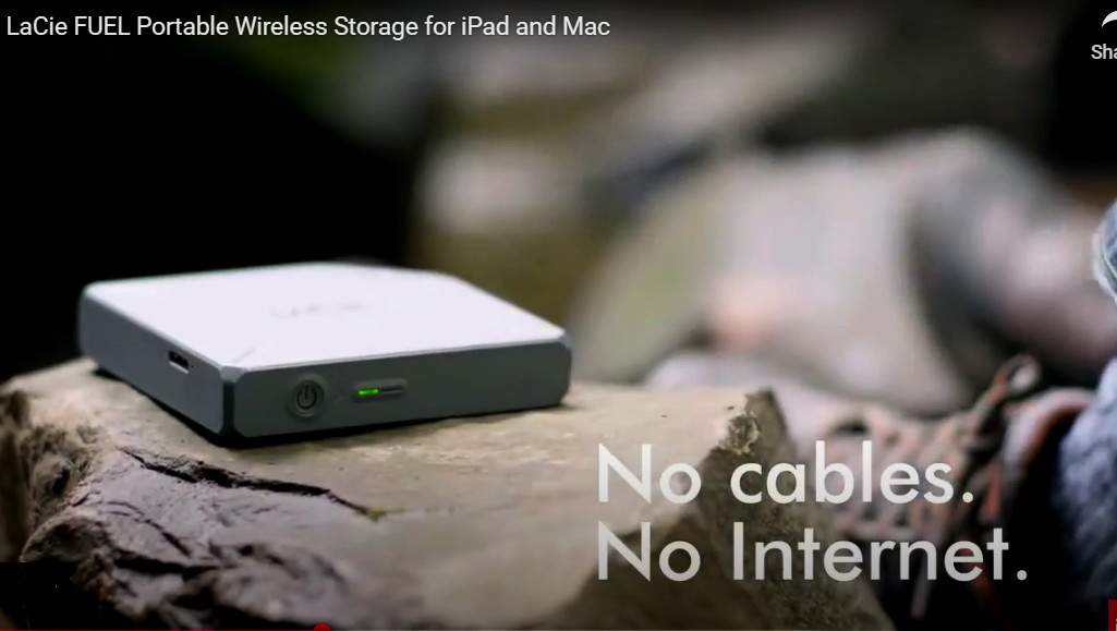 LaCie Fuel 2TB Wireless Portable Hard Drive USB 3.0 Wi‑Fi Mobile Storage