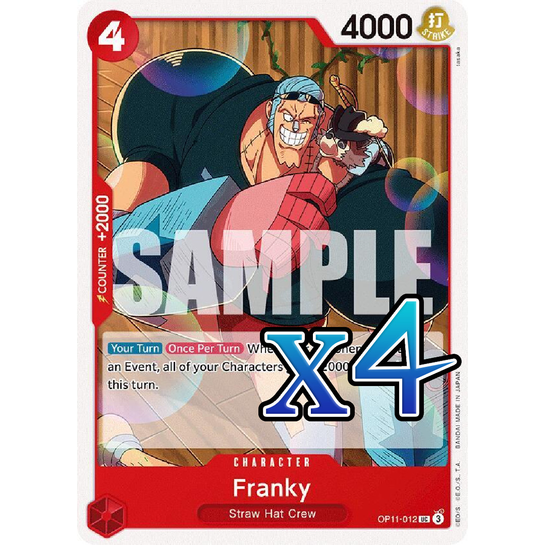 4X Franky OP11-012 UC A Fist of Divine Speed NM OPCCG