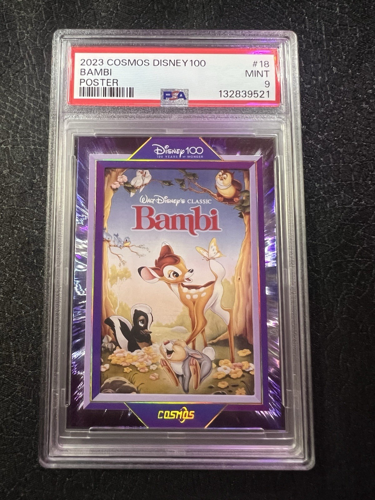 2023 Cosmos Disney 100 Bambi Poster #18 PSA 9 288/288 2023 Cosmos Disney 100 Bambi Poster #18 PSA 9 288/288